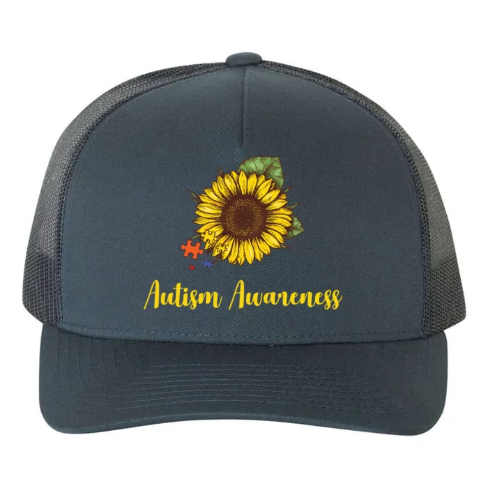 Autism Awareness Flower Puzzle Yupoong Adult 5-Panel Trucker Hat