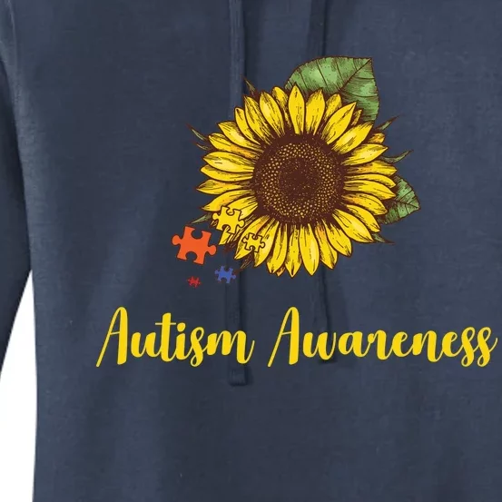 Autism Awareness Flower Puzzle Women's Pullover Hoodie