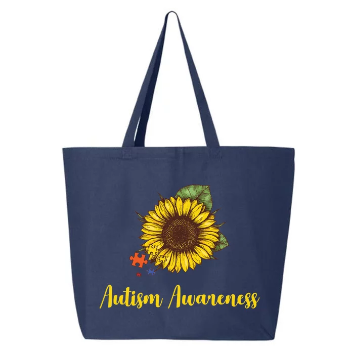 Autism Awareness Flower Puzzle 25L Jumbo Tote