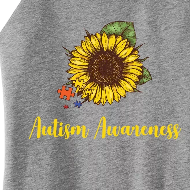 Autism Awareness Flower Puzzle Women’s Perfect Tri Rocker Tank