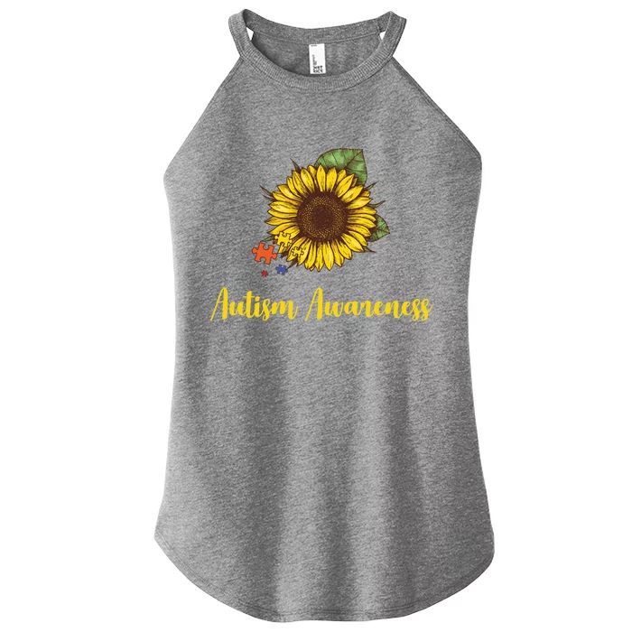 Autism Awareness Flower Puzzle Women’s Perfect Tri Rocker Tank