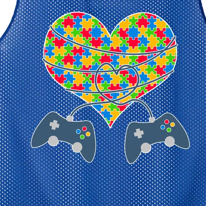 Autism Awareness Gamer Love Mesh Reversible Basketball Jersey Tank