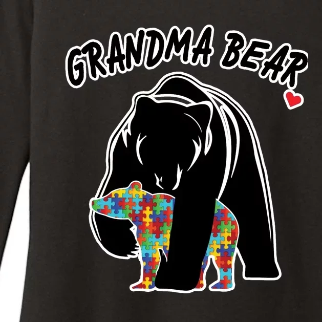 Autism Awareness Grandma Bear Womens CVC Long Sleeve Shirt