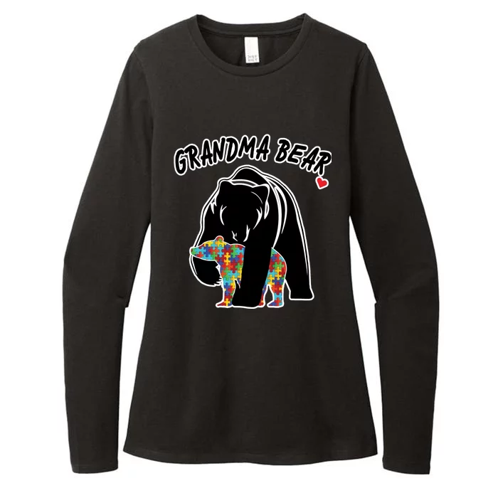 Autism Awareness Grandma Bear Womens CVC Long Sleeve Shirt