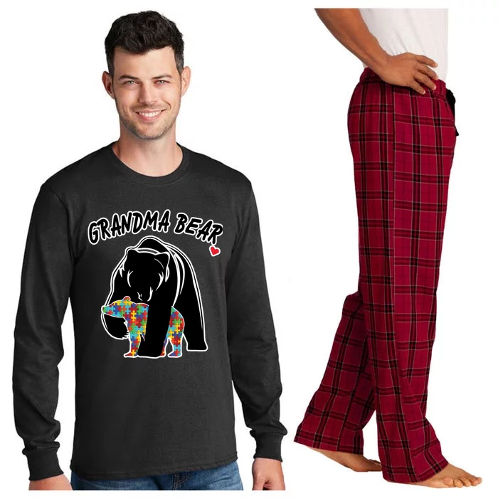 Autism Awareness Grandma Bear Long Sleeve Pajama Set