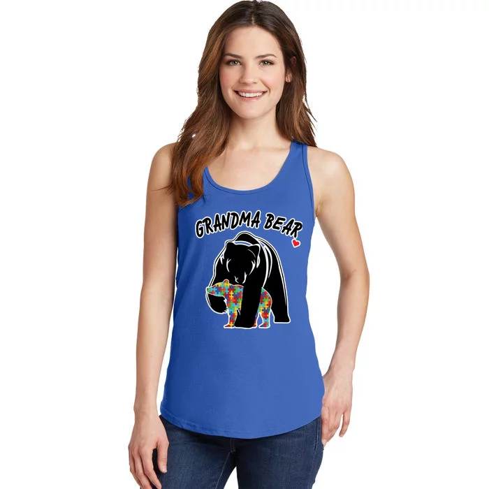 Autism Awareness Grandma Bear Ladies Essential Tank