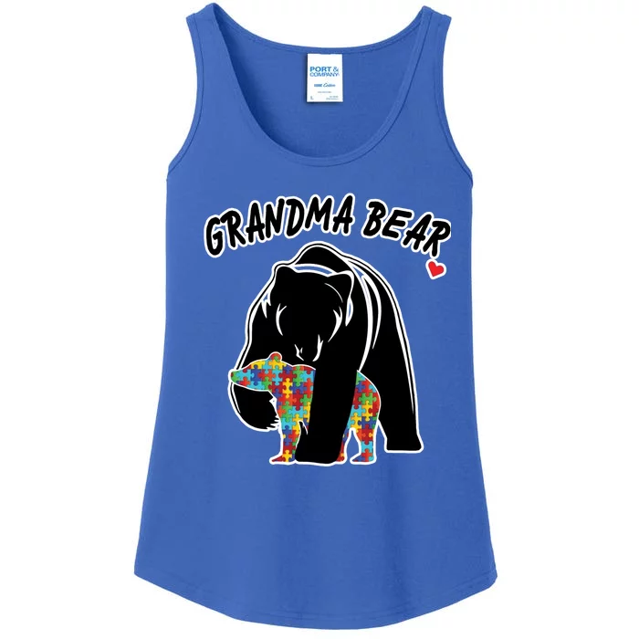 Autism Awareness Grandma Bear Ladies Essential Tank