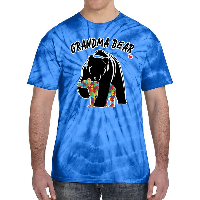 Autism Awareness Grandma Bear Tie-Dye T-Shirt