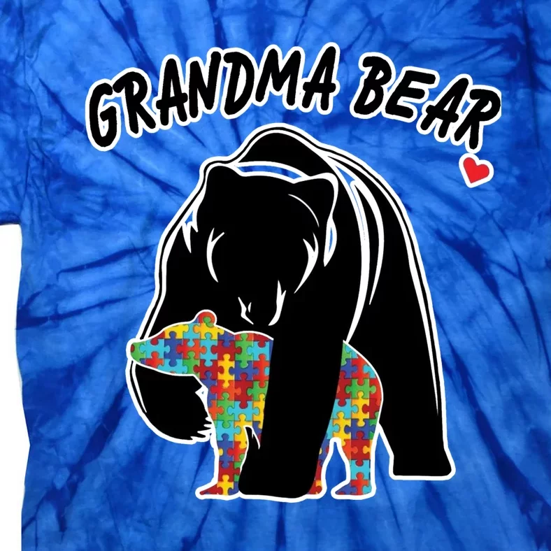 Autism Awareness Grandma Bear Tie-Dye T-Shirt