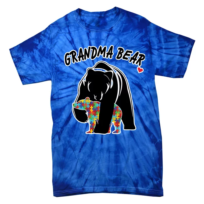 Autism Awareness Grandma Bear Tie-Dye T-Shirt