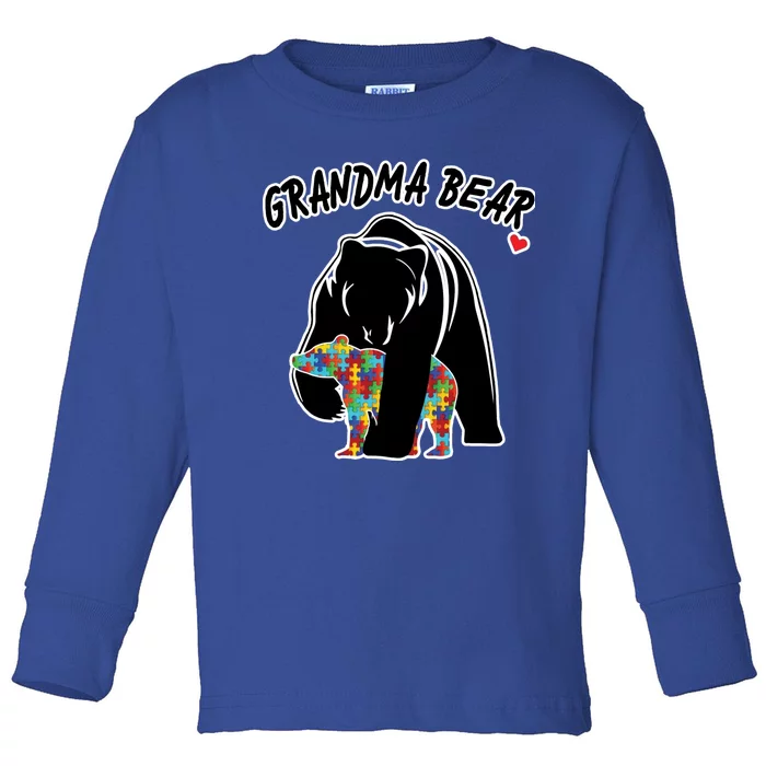 Autism Awareness Grandma Bear Toddler Long Sleeve Shirt