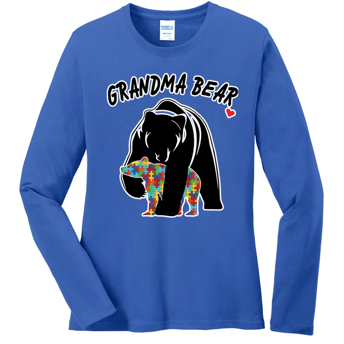 Autism Awareness Grandma Bear Ladies Long Sleeve Shirt