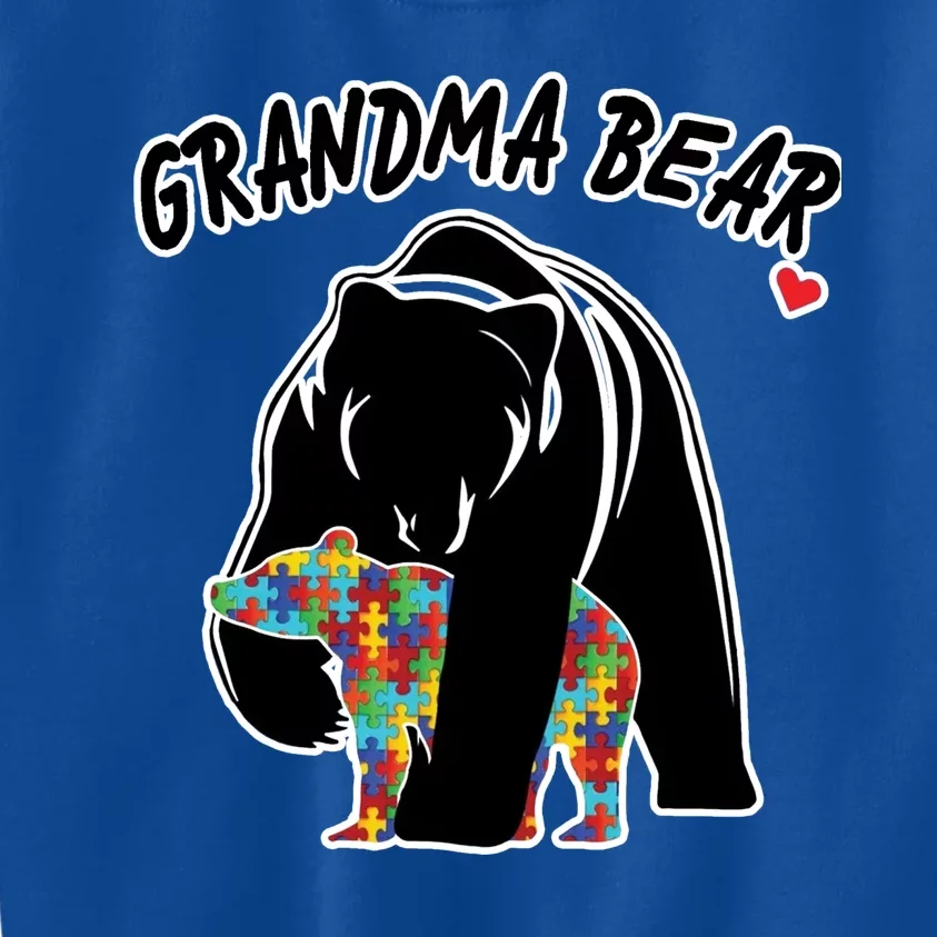 Autism Awareness Grandma Bear Kids Sweatshirt