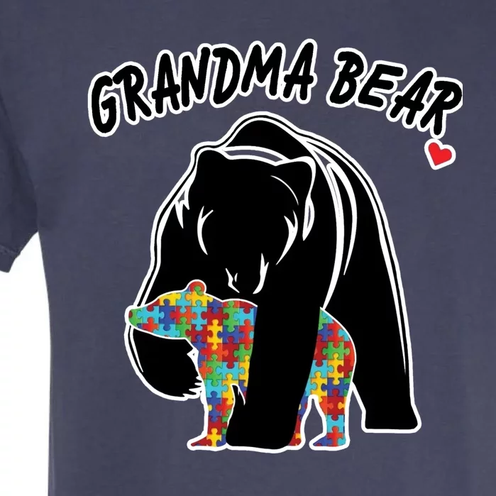 Autism Awareness Grandma Bear Garment-Dyed Heavyweight T-Shirt