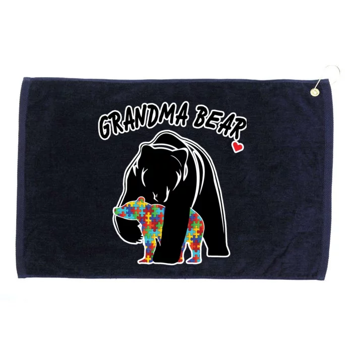 Autism Awareness Grandma Bear Grommeted Golf Towel