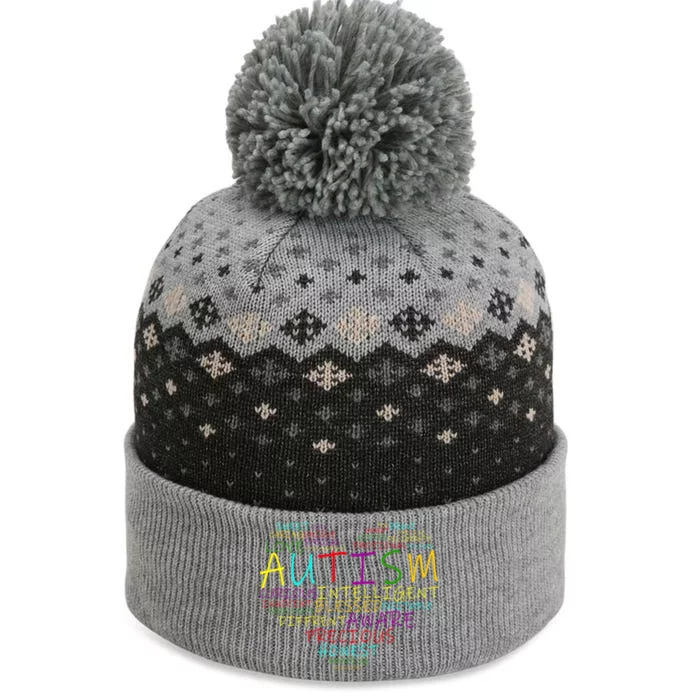 Autism Awareness Heart Words Of Love The Baniff Cuffed Pom Beanie