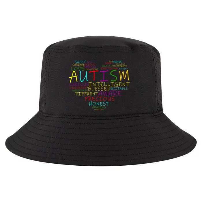 Autism Awareness Heart Words Of Love Cool Comfort Performance Bucket Hat