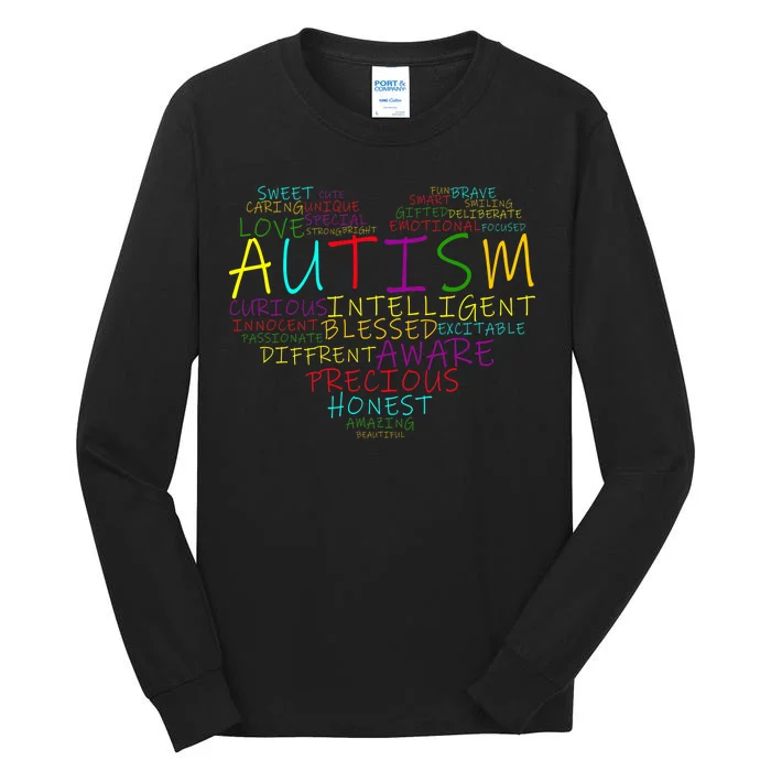 Autism Awareness Heart Words Of Love Tall Long Sleeve T-Shirt