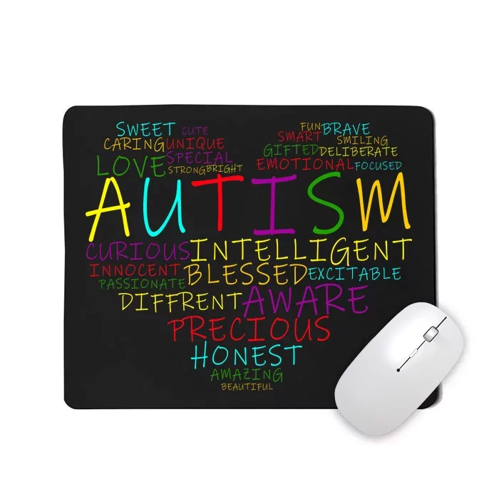 Autism Awareness Heart Words Of Love Mousepad