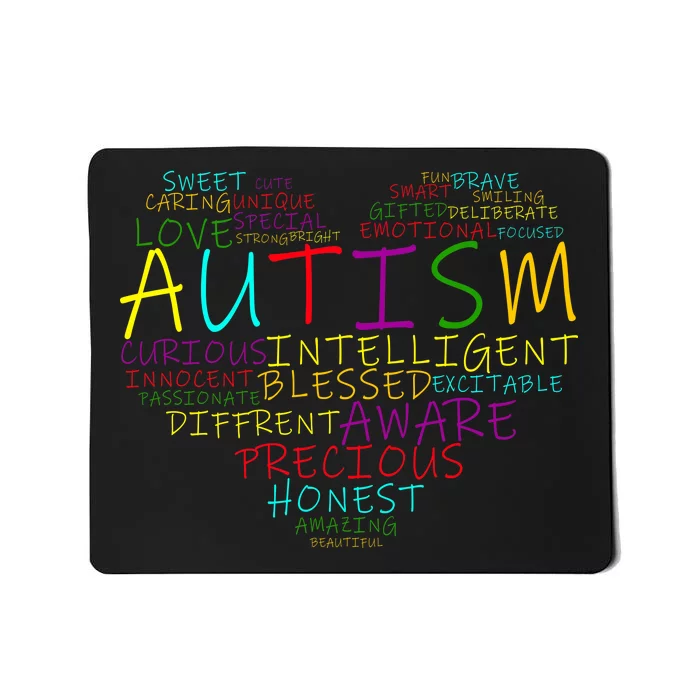 Autism Awareness Heart Words Of Love Mousepad