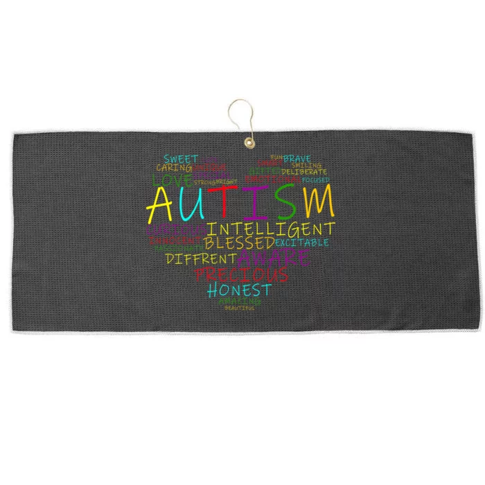 Autism Awareness Heart Words Of Love Large Microfiber Waffle Golf Towel