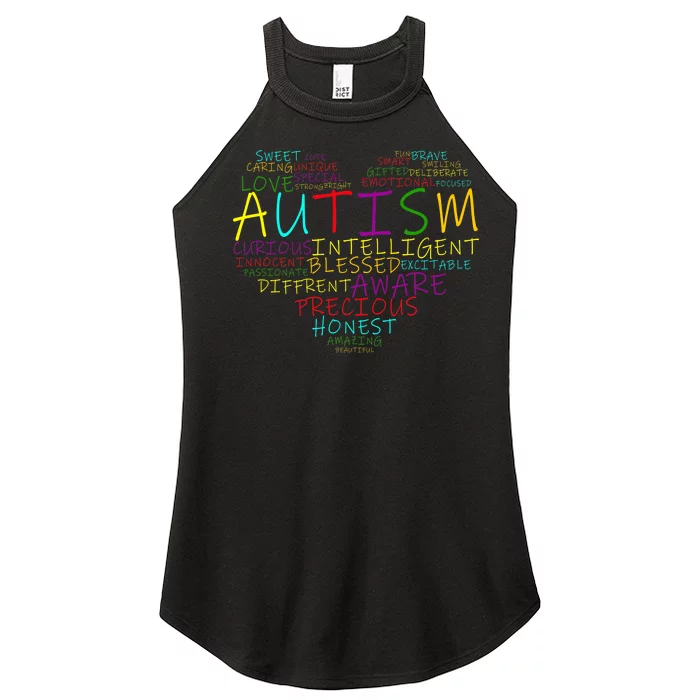 Autism Awareness Heart Words Of Love Women’s Perfect Tri Rocker Tank