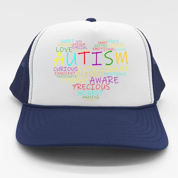 Autism Awareness Heart Words Of Love Trucker Hat