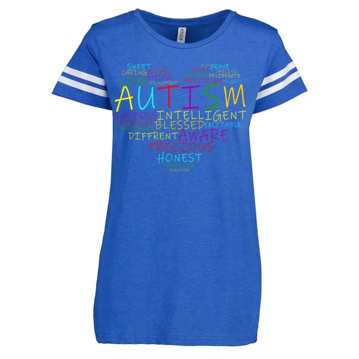 Autism Awareness Heart Words Of Love Enza Ladies Jersey Football T-Shirt