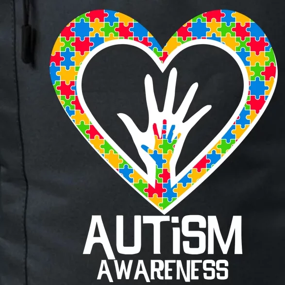 Autism Awareness Holding Hands Heart Puzzle Daily Commute Backpack