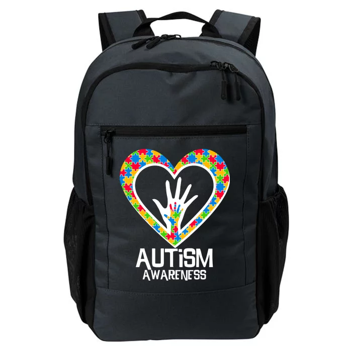 Autism Awareness Holding Hands Heart Puzzle Daily Commute Backpack