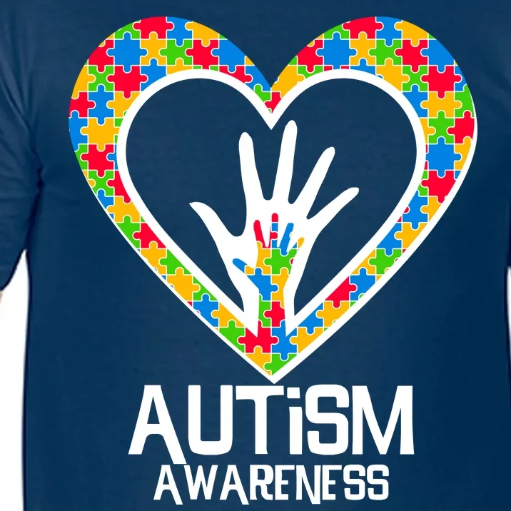 Autism Awareness Holding Hands Heart Puzzle Comfort Colors T-Shirt