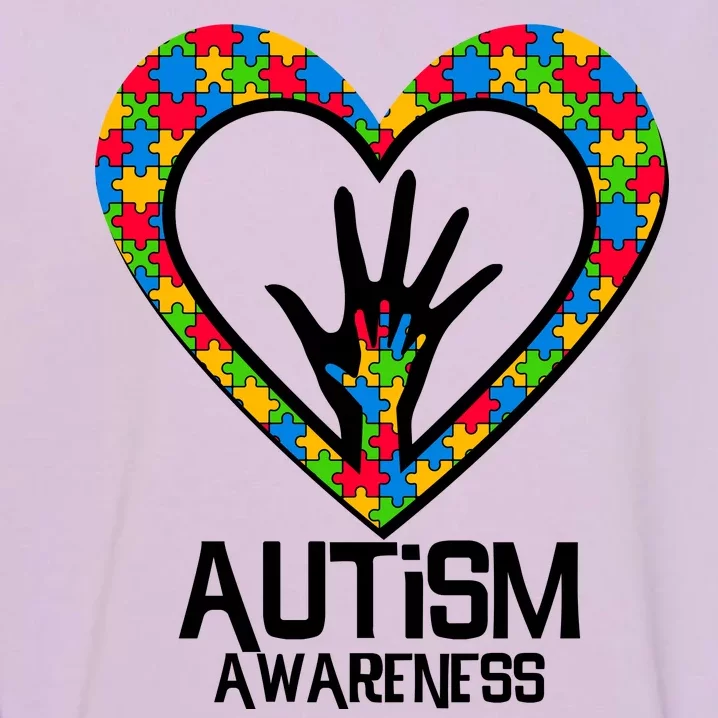 Autism Awareness Holding Hands Heart Puzzle Garment-Dyed Sweatshirt