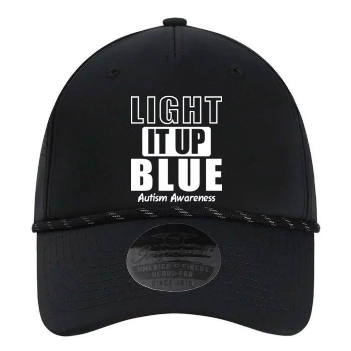 Autism Awareness Light It Up Blue Text Logo Performance The Dyno Cap