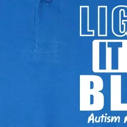 Autism Awareness Light It Up Blue Text Logo Softstyle Adult Sport Polo