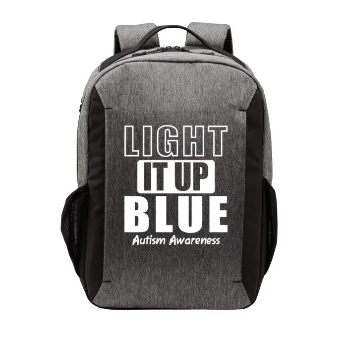 Autism Awareness Light It Up Blue Text Logo Vector Backpack