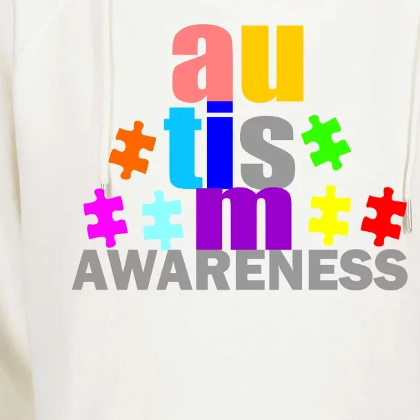 Autism Awareness Logo Womens Funnel Neck Pullover Hood