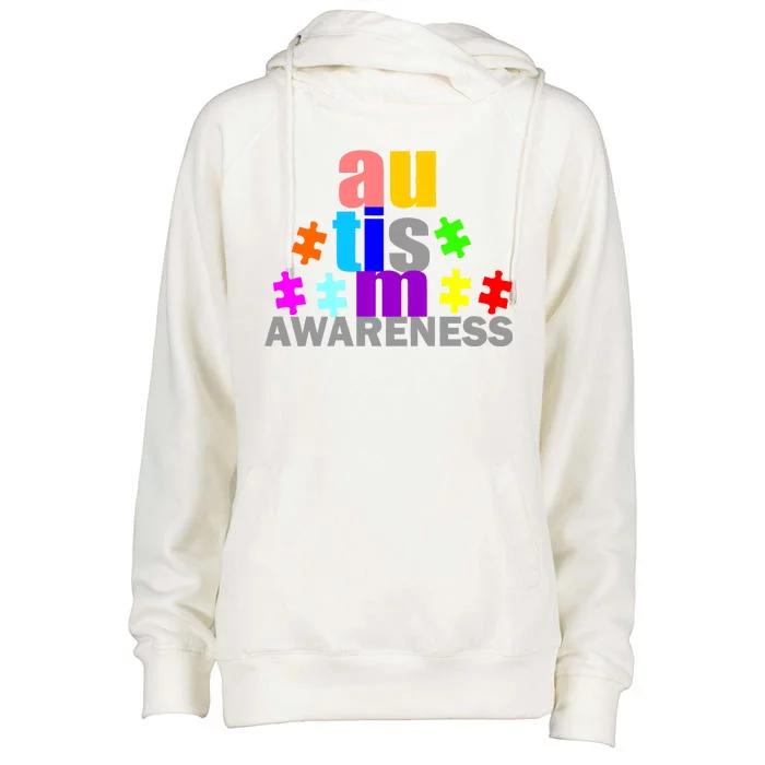 Autism Awareness Logo Womens Funnel Neck Pullover Hood