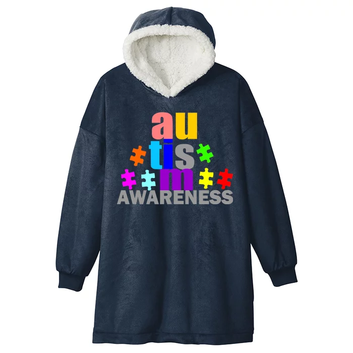 Autism Awareness Logo Hooded Wearable Blanket