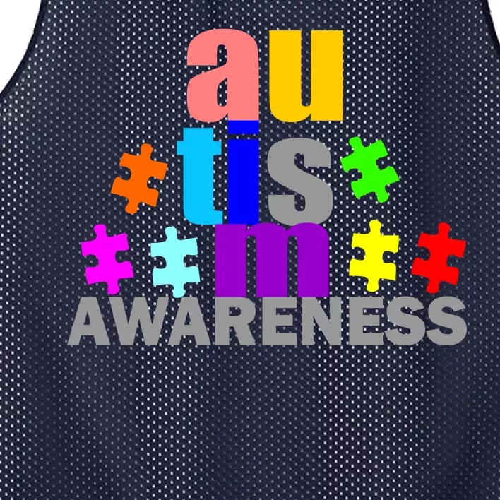 Autism Awareness Logo Mesh Reversible Basketball Jersey Tank