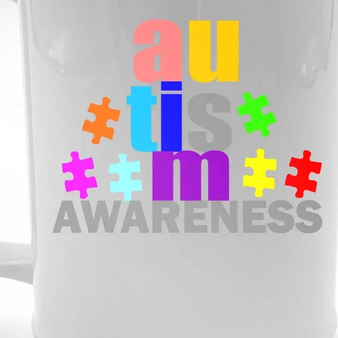 Autism Awareness Logo Front & Back Beer Stein