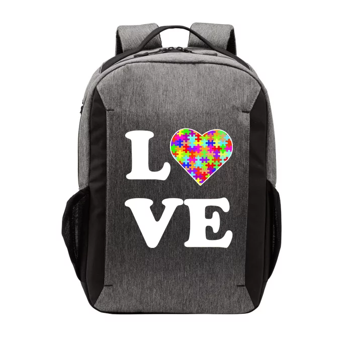 Autism Awareness Love Heart Puzzle Pieces Vector Backpack