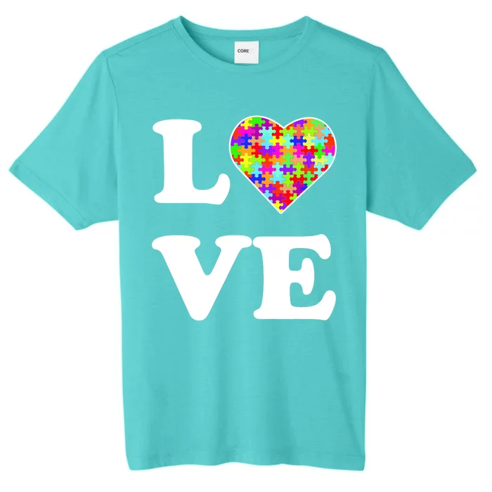 Autism Awareness Love Heart Puzzle Pieces ChromaSoft Performance T-Shirt