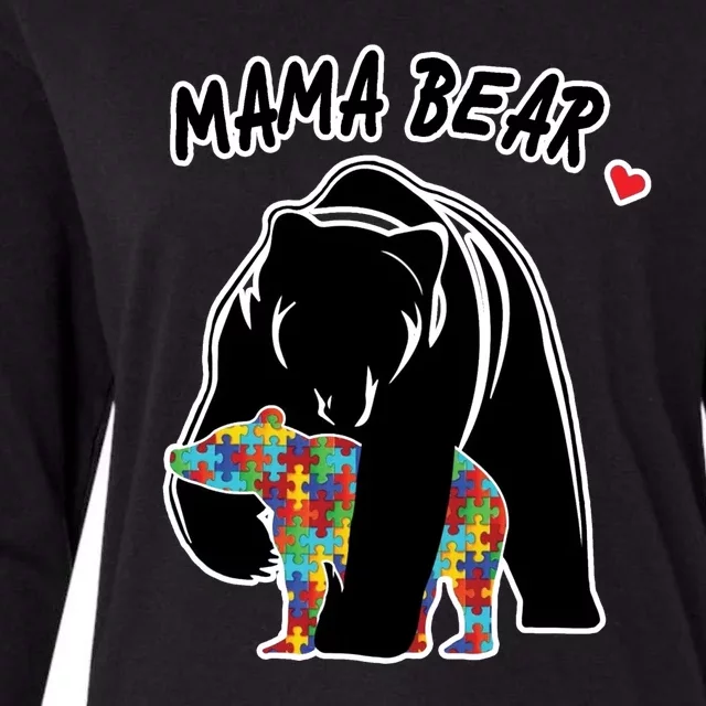 Autism Awareness Moma Bear Womens Cotton Relaxed Long Sleeve T-Shirt