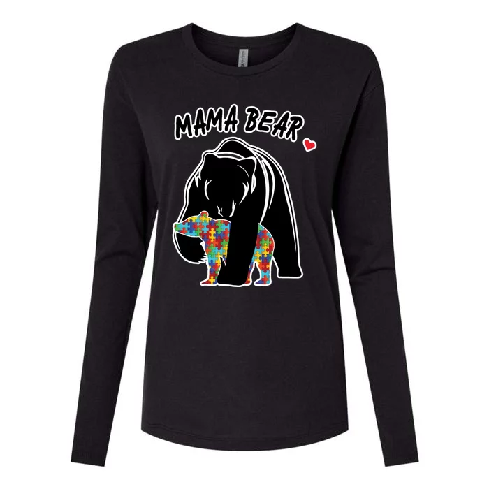 Autism Awareness Moma Bear Womens Cotton Relaxed Long Sleeve T-Shirt