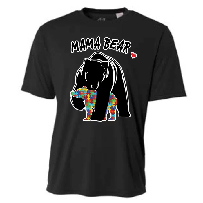 Autism Awareness Moma Bear Cooling Performance Crew T-Shirt