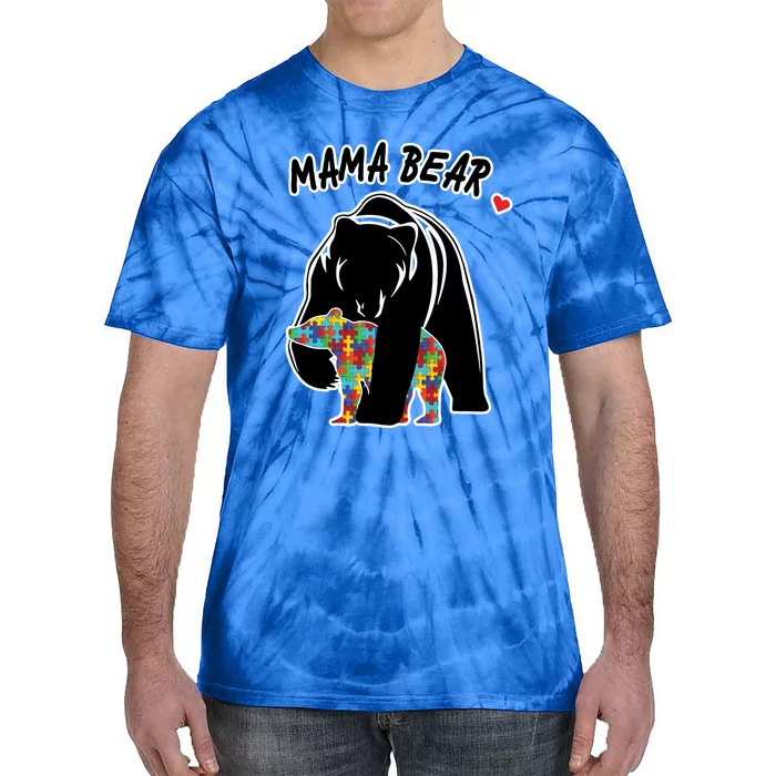 Autism Awareness Moma Bear Tie-Dye T-Shirt