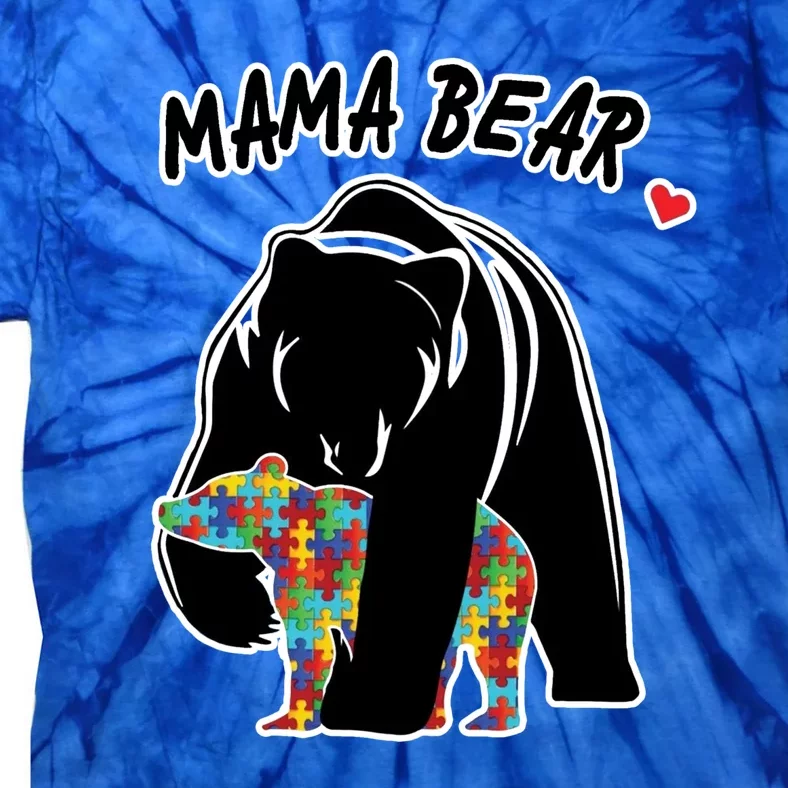 Autism Awareness Moma Bear Tie-Dye T-Shirt