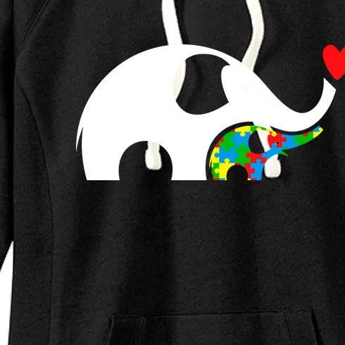 Autism Awareness Mother Baby Elephant Women's Fleece Hoodie