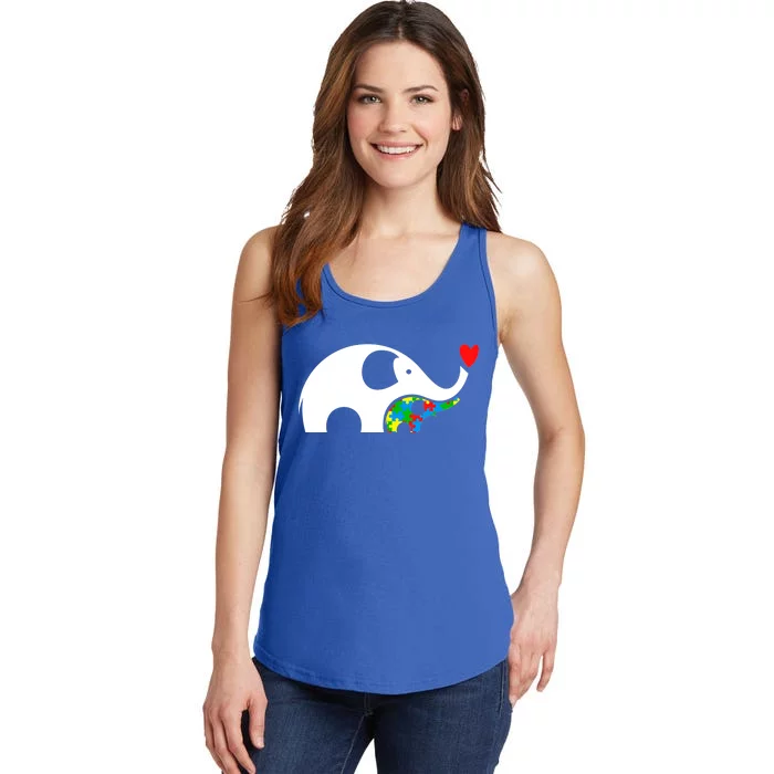 Autism Awareness Mother Baby Elephant Ladies Essential Tank