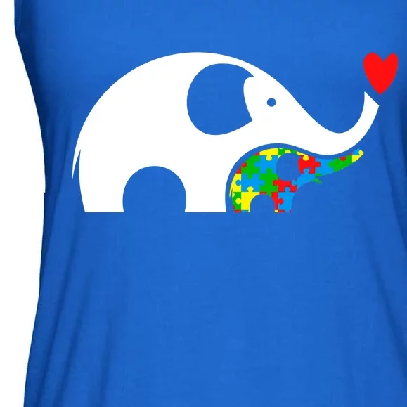 Autism Awareness Mother Baby Elephant Ladies Essential Flowy Tank